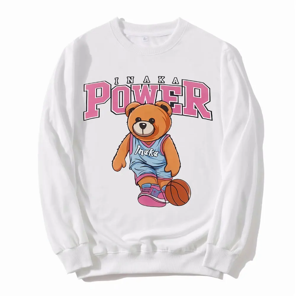 Свитшот Inaka Power, забавный Розовый пуловер с рисунком баскетбольного медведя, мужская и женская брендовая дизайнерская уличная одежда, свитш...