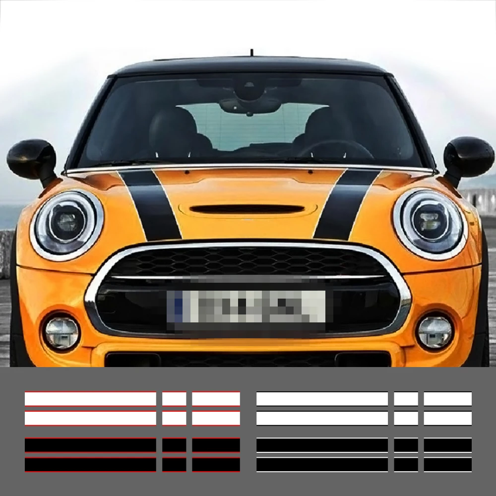 

Car Styling Engine Hood Stripe Lines Sticker Rear Trunk Auto Vinyl Decals For Mini Cooper R56 R57 R58 F54 F55 F56 Hatchback