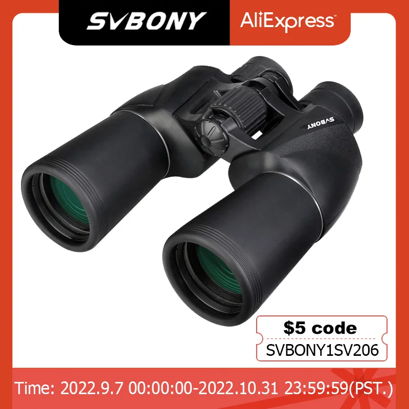 SVBONY SV206 10x50 Binoculars Powerful Professional Telescope Bak4 Prism camping equipment Military for Outdoor Hunting Survival