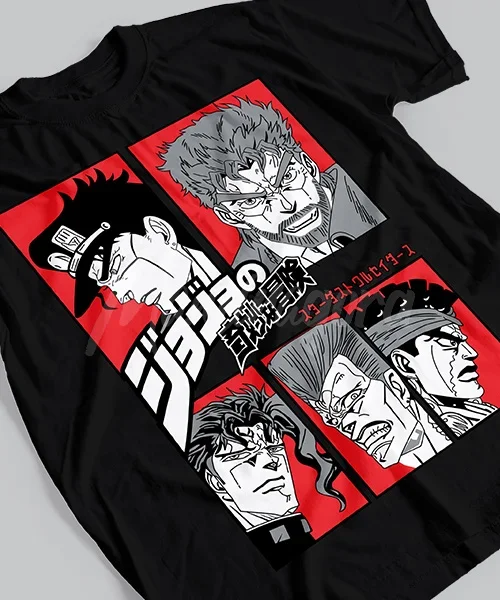 Футболка для аниме JoJo's Bizarre Adventure Personajes