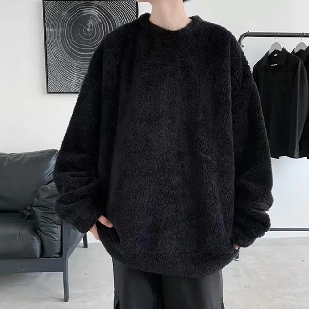 

Trendy Winter Sweatshirt Keep Warm Thick Comfortable Pure Color Men Winter Sweatshirt Men Sweatshirt Men Sweatshirt
