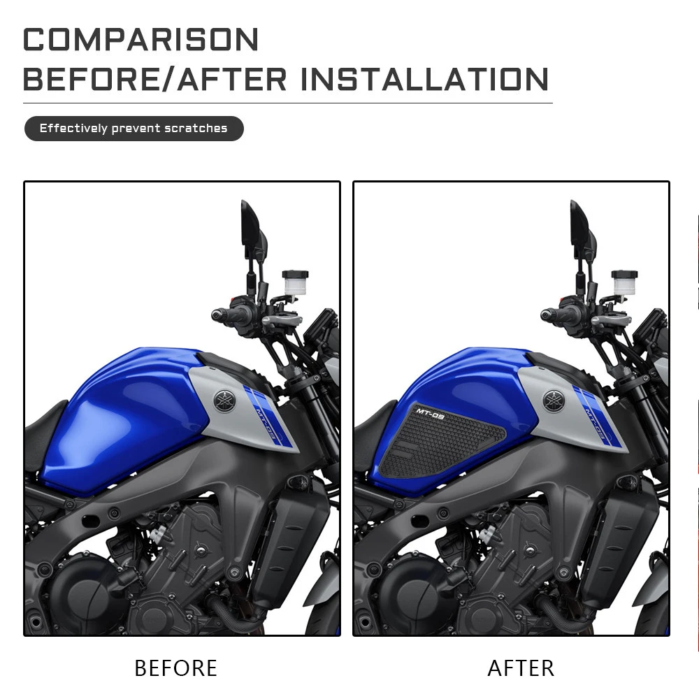 Новинка для YAMAHA MT-09 MT09 2021 2022 Нескользящие боковые наклейки на топливный бак