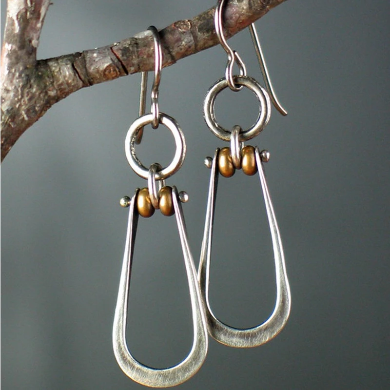 

New Trend Personalized Creative Geometric Silver Color Earrings for Women Simple Fashion Daily Commuter Jewelry Accessories