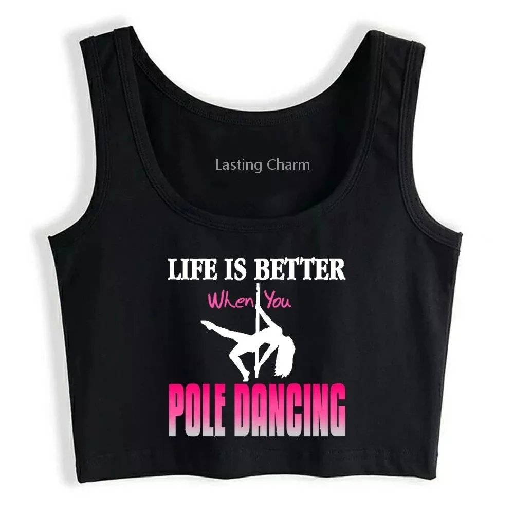 

Pole Dance Aesthetic Harajuku Gothic Tank Top Women's Breathable Slim Fit Yoga Sports Workout Crop Tops Gym Training Vest