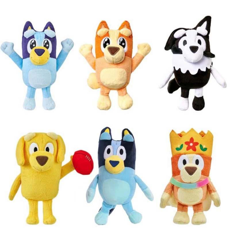 

New Blueying Bingo Dog Plush Doll Toys Cute Cartoon Dad Mom Whole Family Soft Dolls Baby Kids Throw Pillow for Birthday Gifts