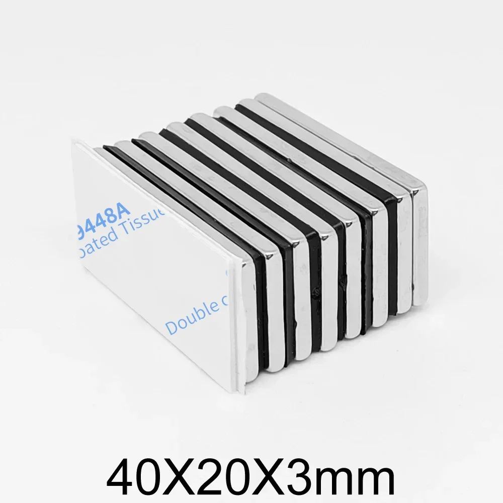 Блок-поисковый магнит 40x20x3 мм с самоклеящимся 3 м 40*20*3 квадратный сильный