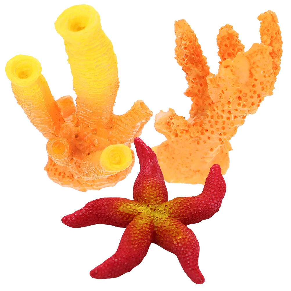 

Coral Aquarium Decor Tank Decorative Decorations Sculpture Artificial Cart Resin Fake Simulated Figurine Reef Ornament