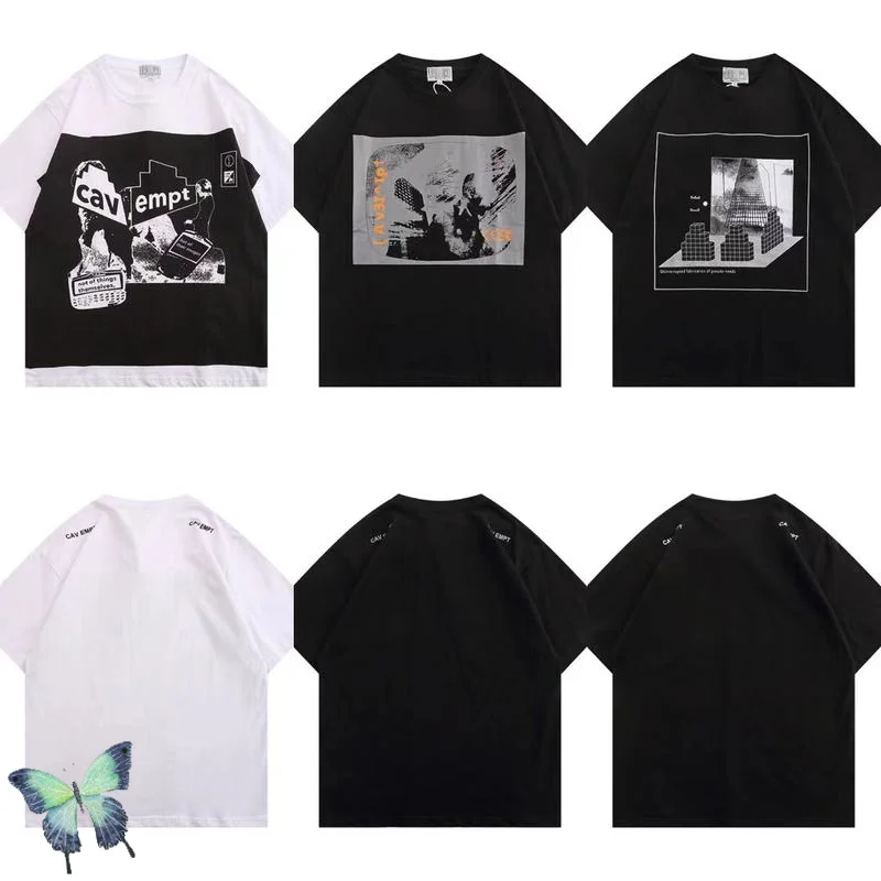 

Loose Men's Women's Casual Black White Oversize Sotck Drop Shopping CAV EMPT T-shirt