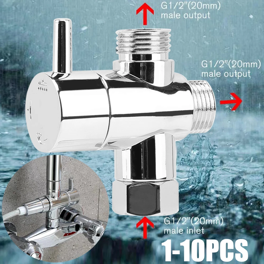 

1-10 шт. 3-ходовой G1/2 клапан душевая головка переключатель клапан Распылительная насадка для душа переключатель адаптер соединитель переключ...