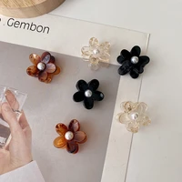 3pc lovely flower with pearl hair claw clips for women girls hairpin crab headband for hair washface accessories ornament
