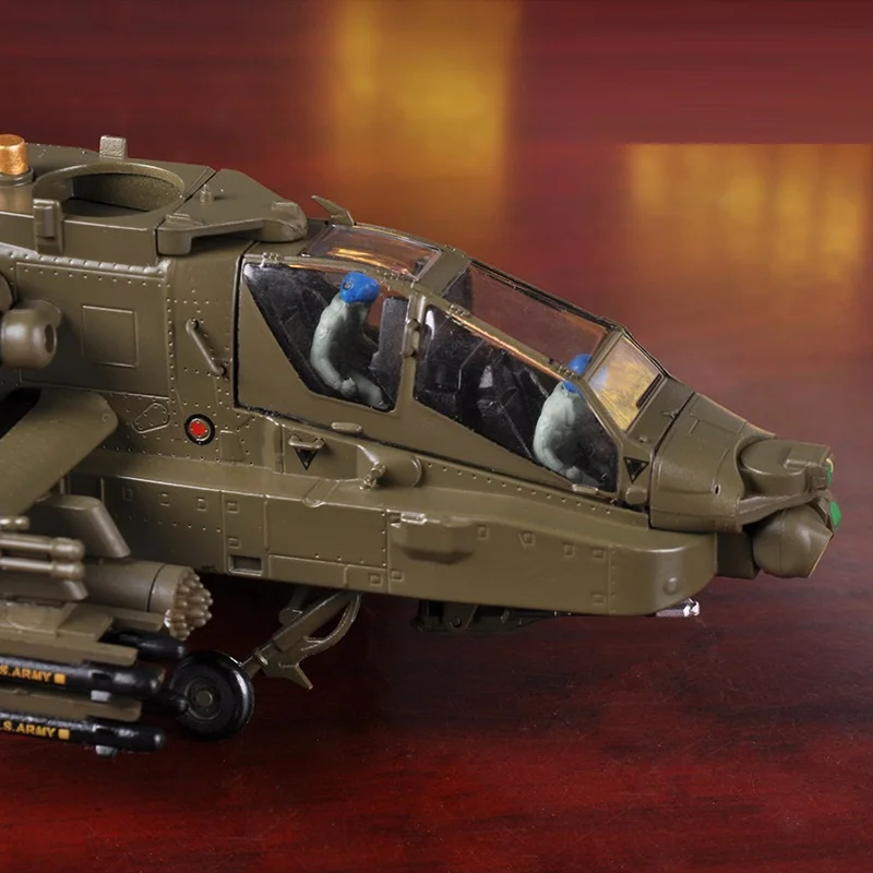 Модель игрушки Масштаб 1:72 Американский вертолет Апачи модель из сплава литая