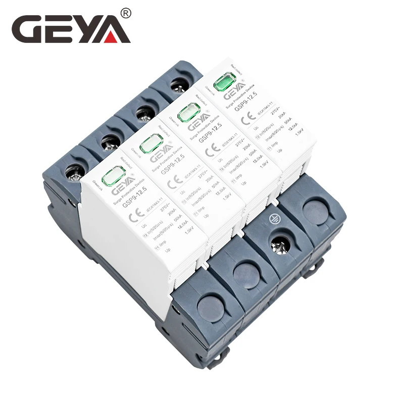 Фото GEYA GSP9 12.5KA T1+T2 SPD 4P 3P+NPE сетевой фильтр 275 В переменного тока с пробкостью: 7/12,5KA Устройство разрядника низкого напряжения SPD №2
