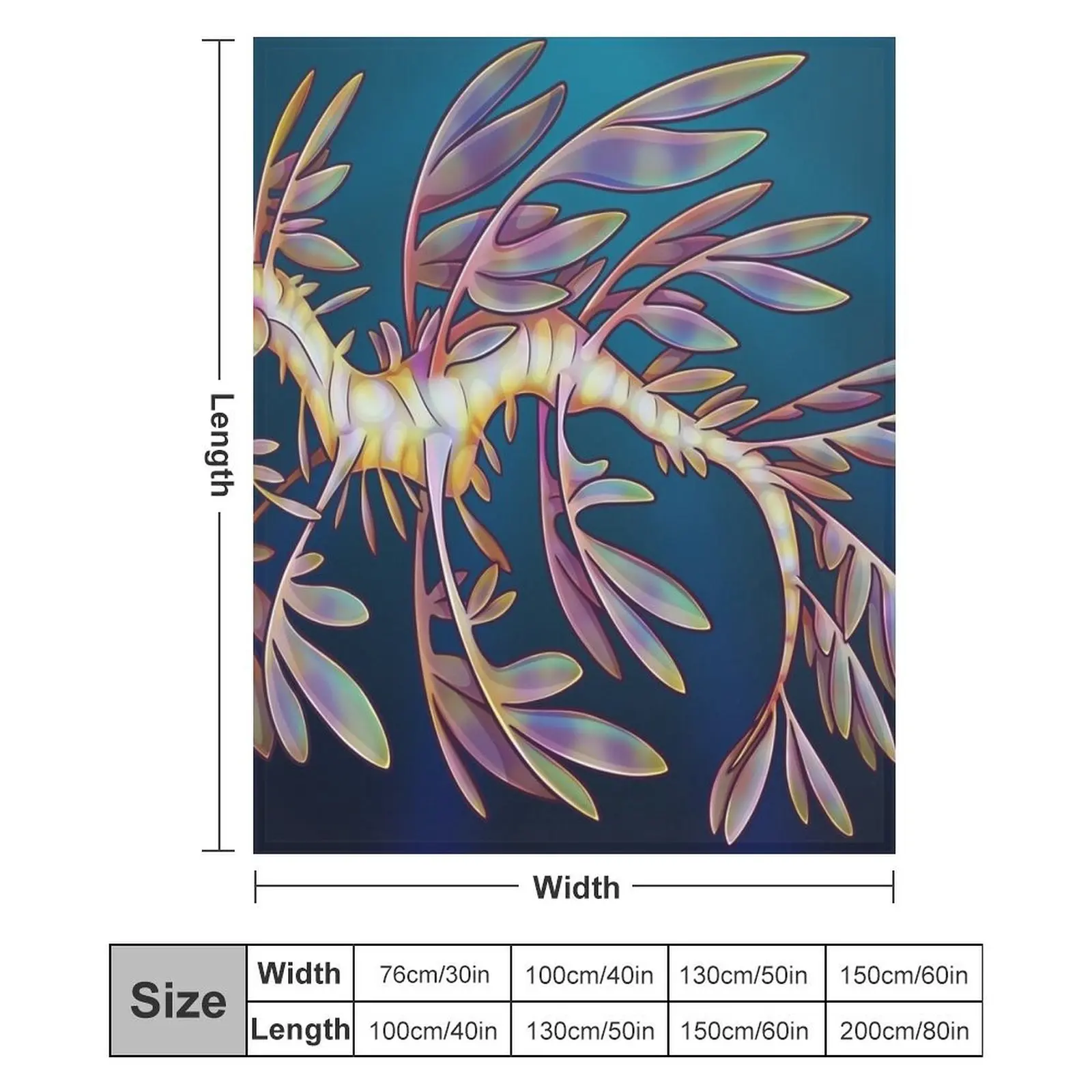 Плед Leafy Sea Dragon, долговечное мягкое плюшевое одеяло для ежедневного использования (art.: 3920dc27d6038) - 3920dc27d6038