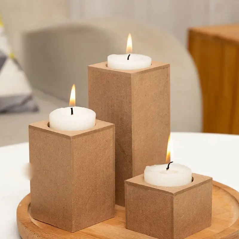 Table Romantic Dinner Square Candlestick Dating Christmas Party Decoration Candle Holders Home Decor