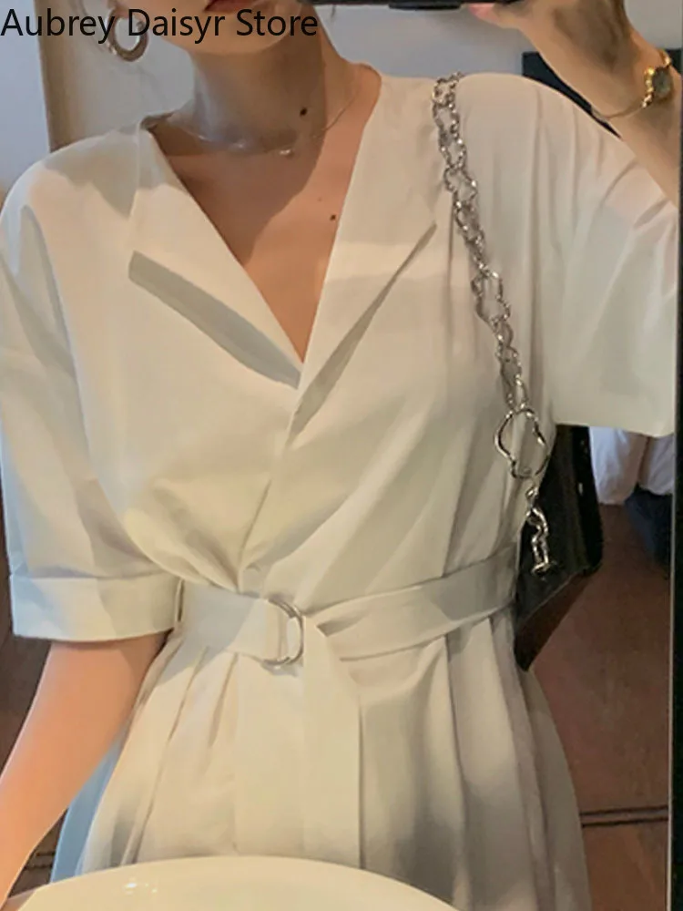 Женское винтажное платье-блейзер с поясом элегантное белое длинное приталенное