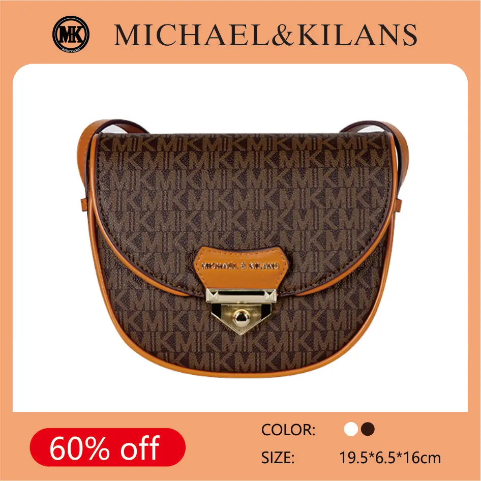 

MK Bag MICHAEL&KILANS Luxury Designer Handbag For Women Kors New Single Shoulder Print Saddle Bag Underarm Messenger Bag Ladies