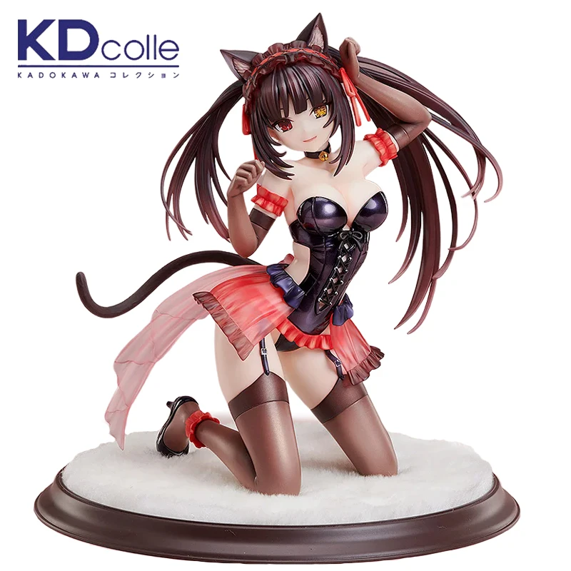Подлинная KADOKAWA Kdcolle Tokisaki Kurumi DATE A LIVE Cat Ears 17 см оригинальная аниме-фигурка 1/7
