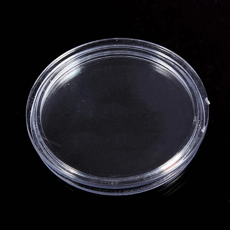 50 Pcs Small Round Transparent Plastic Coin Capsules Box 24Mm