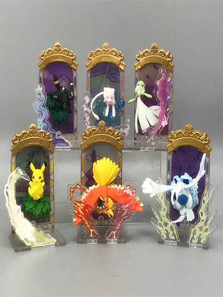 

Pokemon Rementes Piakchu Gardevoir Stained Glass Screens Styles Action Figures Model Toy Collection Ornamnets