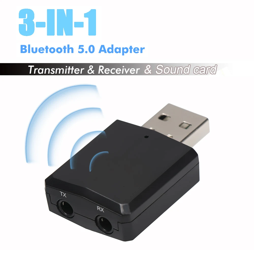 Портативный 3 в 1 Bluetooth 5 0 адаптер мини USB передатчик музыкальный аудио приемник мм