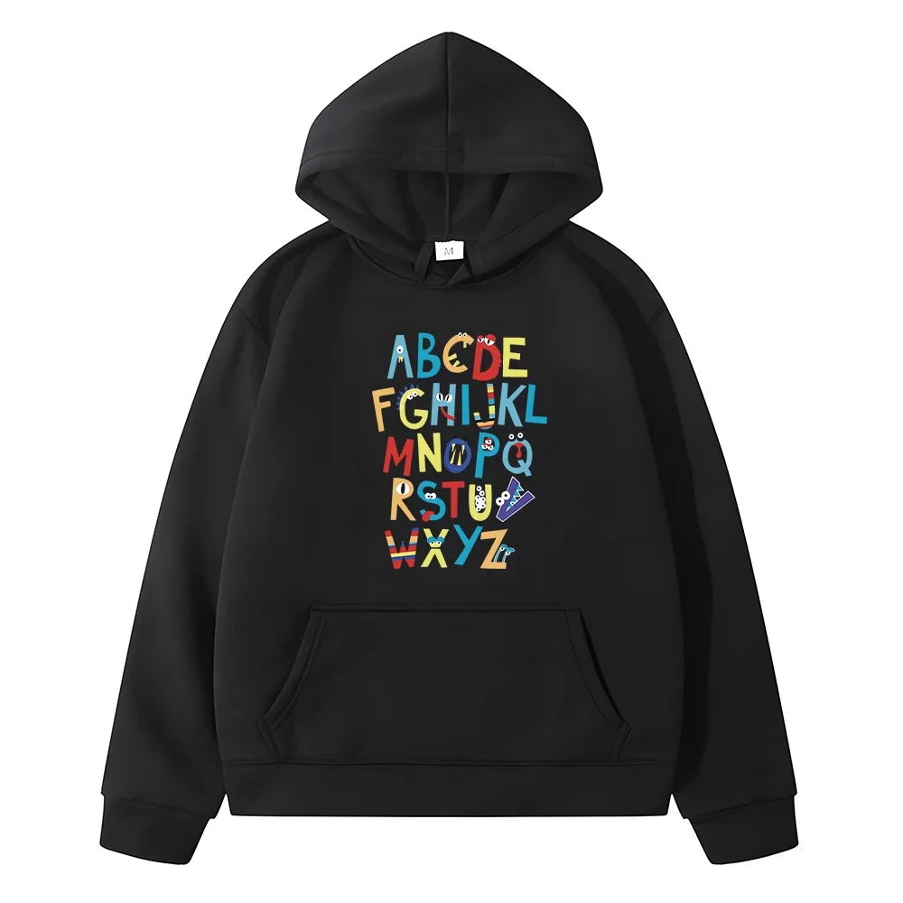 Толстовка с капюшоном и принтом алфавита y2k