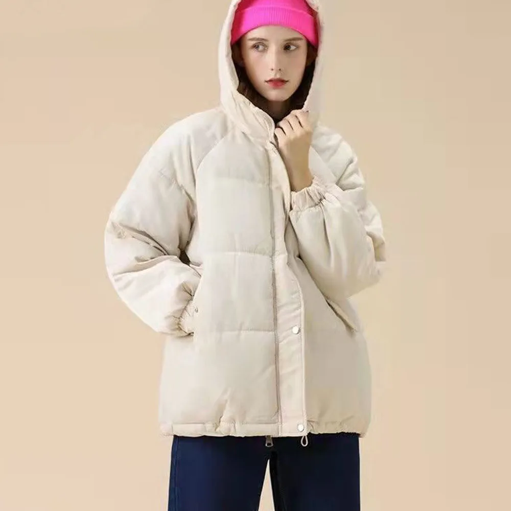 Winter Down Cotton Jackets For Women 2022 Thick Warm Hooded Puffer Parkas Jacket Korean Style Casual Loose Padded Coats Outwear