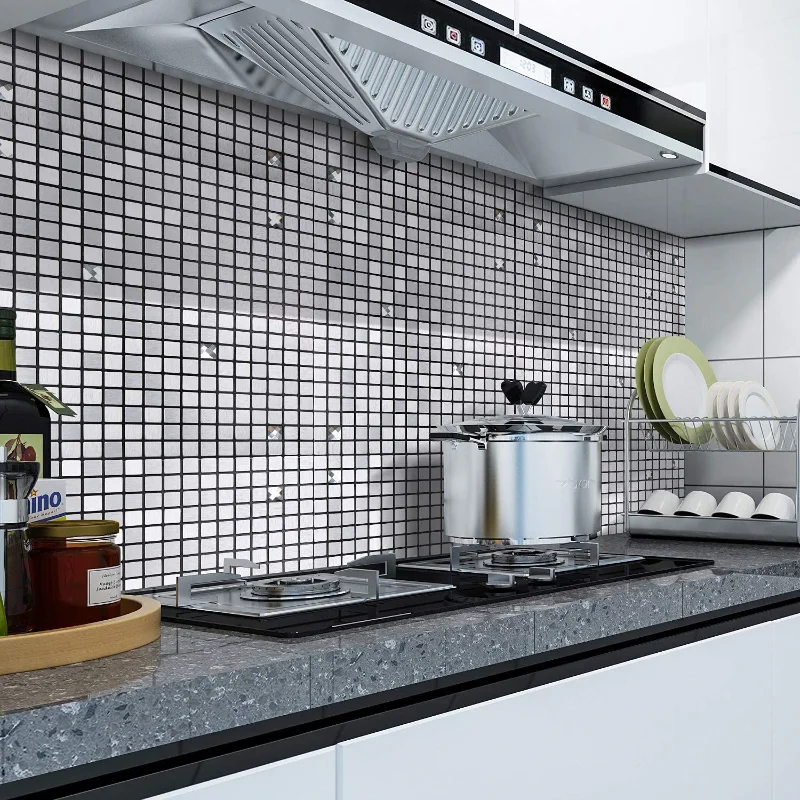 

Мозаичная 3D самоклеящаяся настенная плитка, самоклеящаяся и клеящаяся Водонепроницаемая фотоплитка для ванной, наклейки на заднюю панель, домашний декор