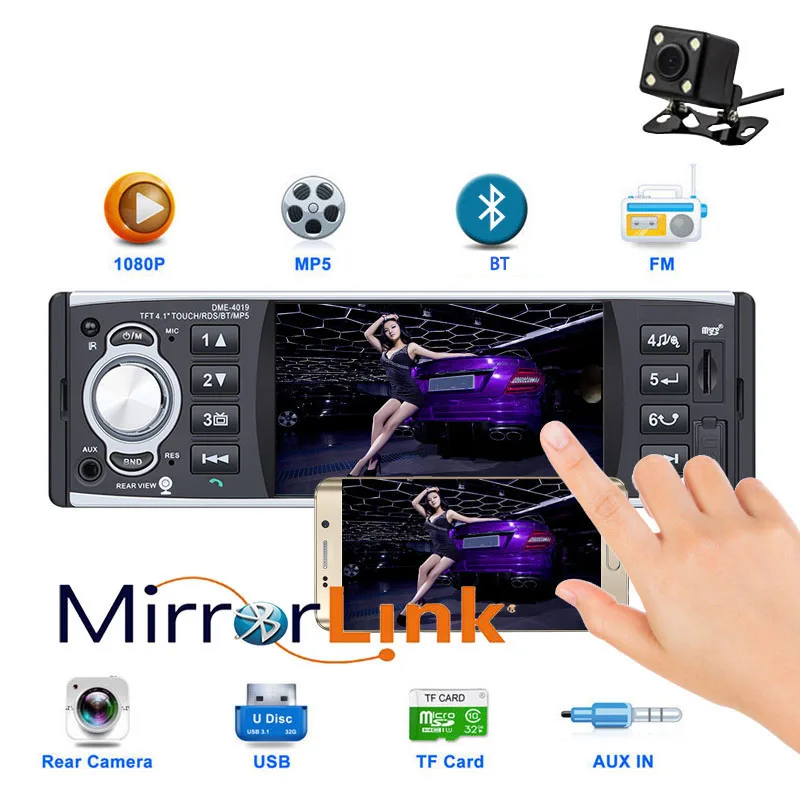 

Car Multimedia Player 1 Din Car Radio 4 Inch MP5 Player HD USB/SD/FM Stereo Navigation Autoradio Mirror Link Reversing camera