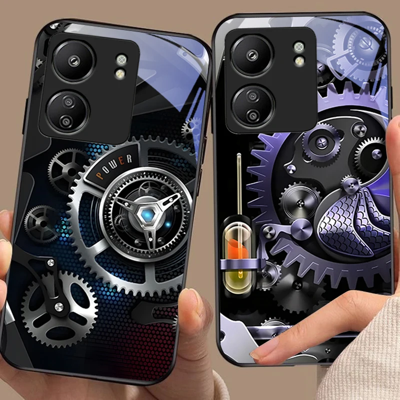 Текстурное снаряжение зеленое для Xiaomi Redmi 13C Note13 12 Pro Plus 5G Note 9 13T POCO X6 F5 F6 черный