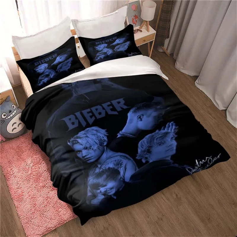 

Singer Justin Bieber Sheets Quilt Covers Bedding Dormitory Sheets Three-piece Bedding Set Three-piece Soft and Warm Bedding Set