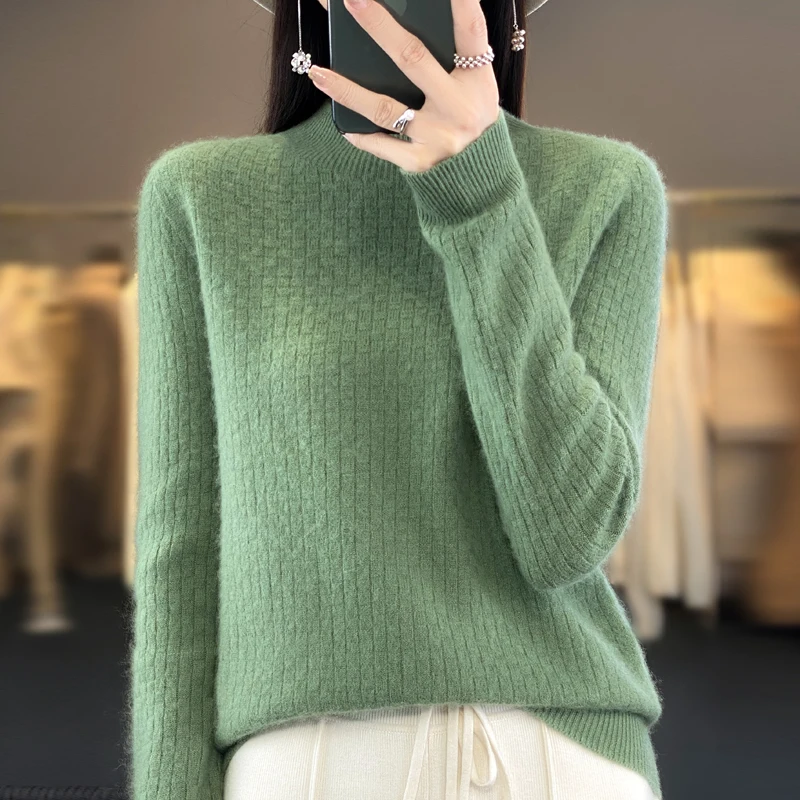 Новый свитер из 100% мериноса и кашемира осенне-зимний женский с высоким