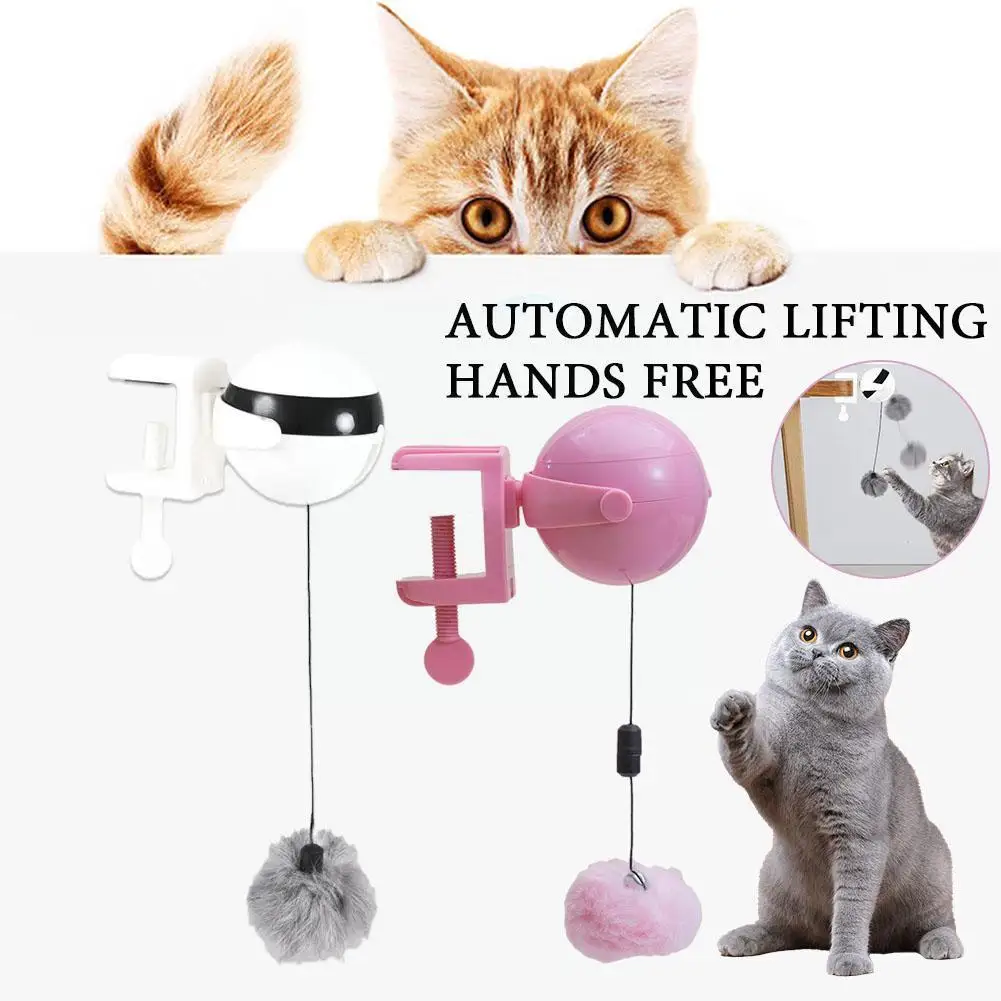 

Electric Cat Funny Toy Automatic Lifting Plush Ball Cat Teaser Interactive Toys Indoor Smart For Cats Kitten Pet Toys Suppl C6Y1