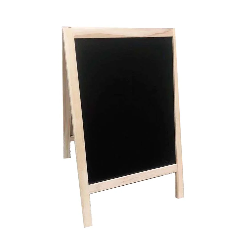 

Wooden Framed Blackboard Rectangular Double- sided Standing Blackboard Sign Magnetic Log Chain Chalkboard for Whiteboard