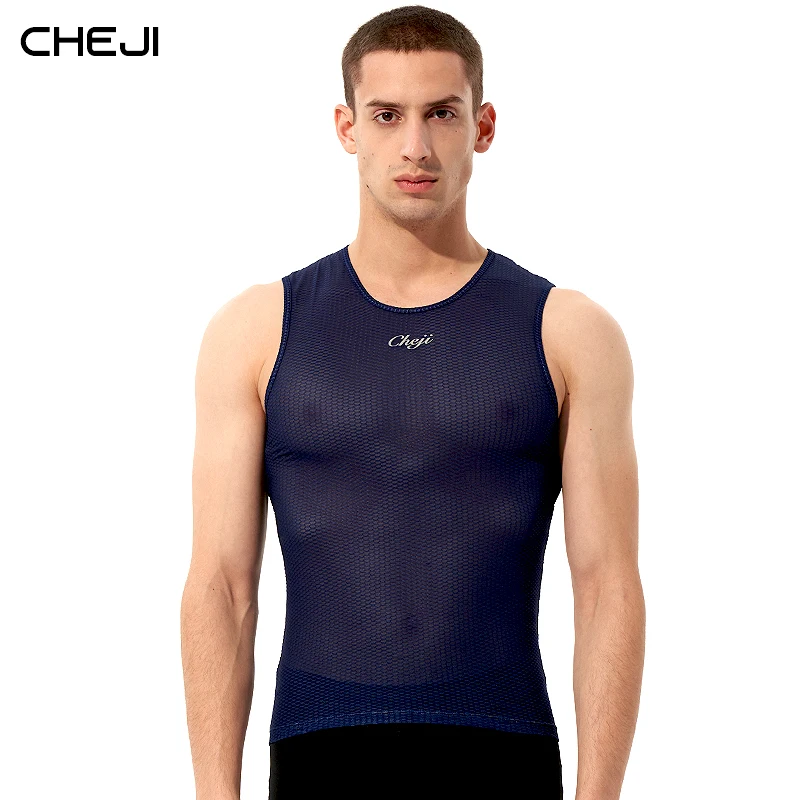 

Мужская майка без рукавов CHEJI, быстросохнущая майка для фитнеса, майка для бега, майка для велоспорта