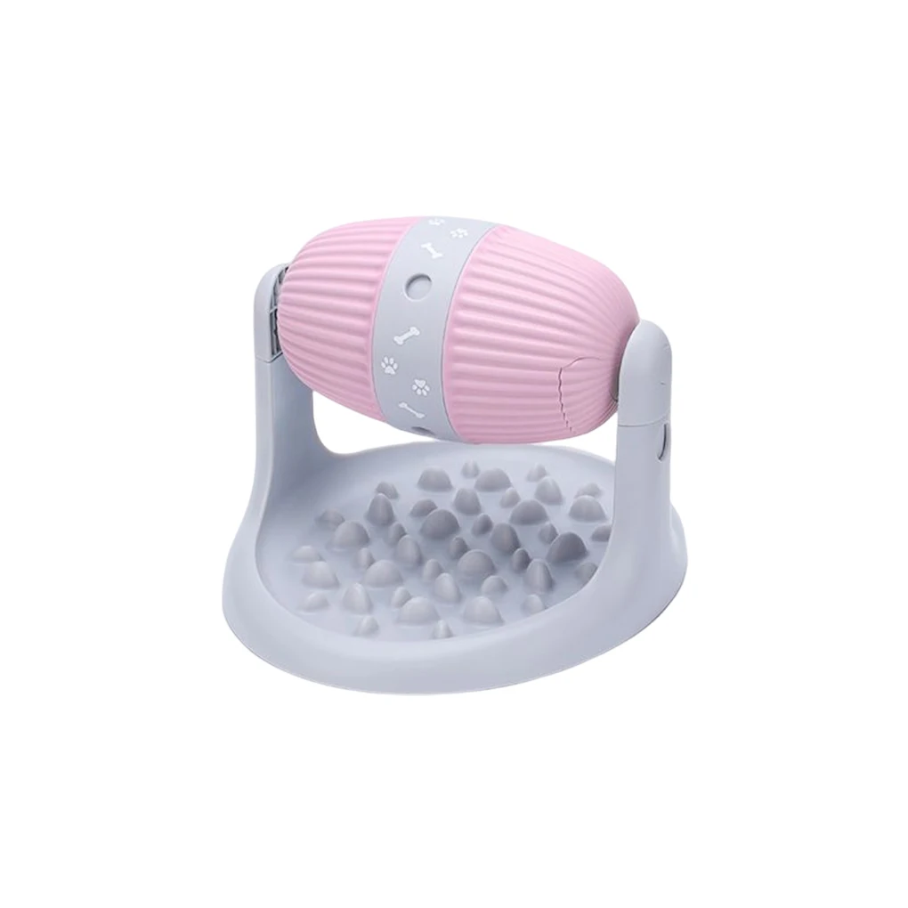 

Food Dispensing Interactive Toy Adjustable Height Automatic Pet Feeder with Holder Feeding Bowl Rolling for Household