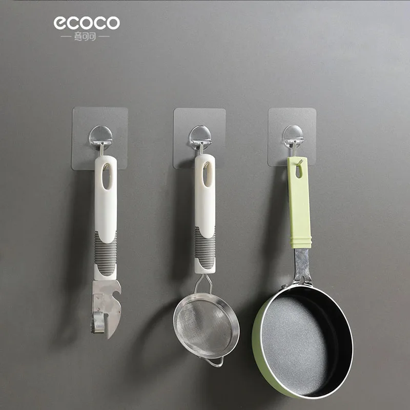 

Настенный крючок ECOCO для домашней кухни, крепкий крючок на стену, крючок на стену, прочный и Прозрачный Универсальный крючок без отверстий