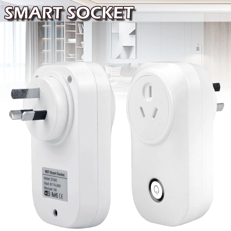 

1pcs AC 100V-240V Wifi Smart Socket 2200W Power Socket Remote Control Timer With USB Charging Adapter