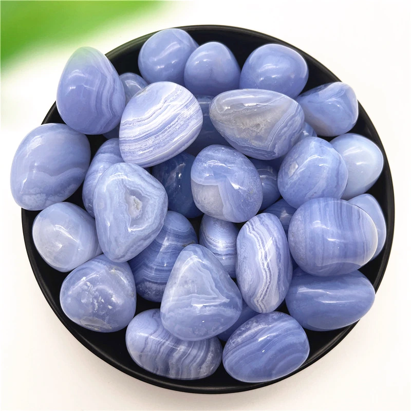 

100g Natural Blue Lace Agate Chalcedony Stones Bulk Tumbled Polished Gemstone Wicca Reiki and Energy Crystal Stone Healing