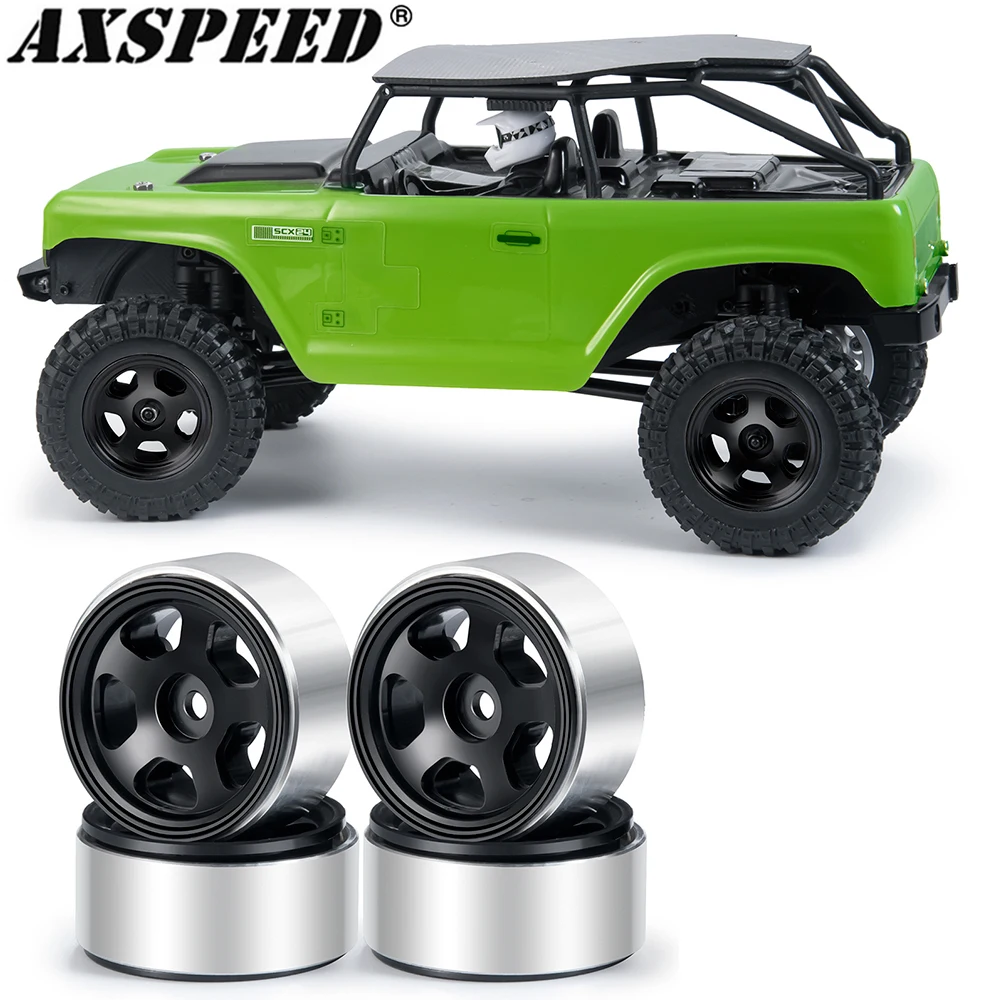 

AXSPEED 4 шт. SCX24 колёсные втулки 1,0 дюйма CNC Металлические колесные диски для 1/24 RC Гусеничный автомобиль Axial SCX24 90081 AXI00001 AXI00002