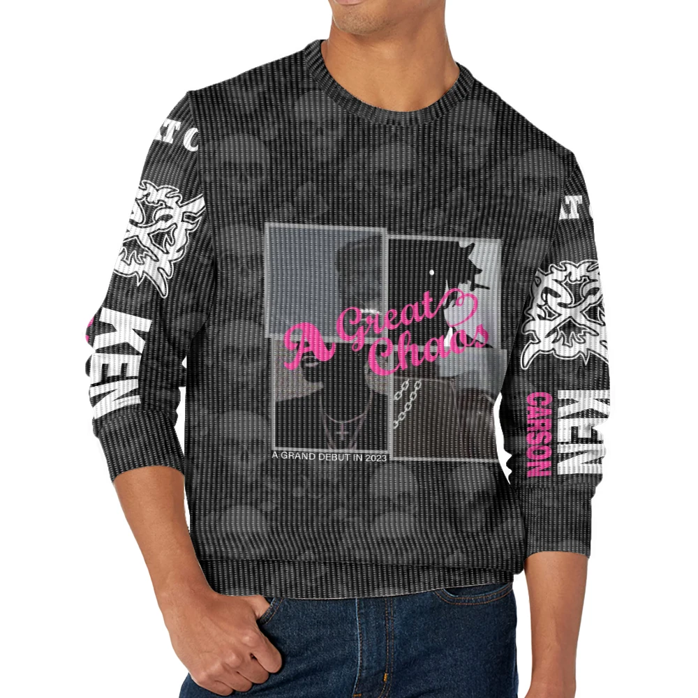 Плюс свитер для взрослых пуловер с узором со сращиванием вместе круглым вырезом