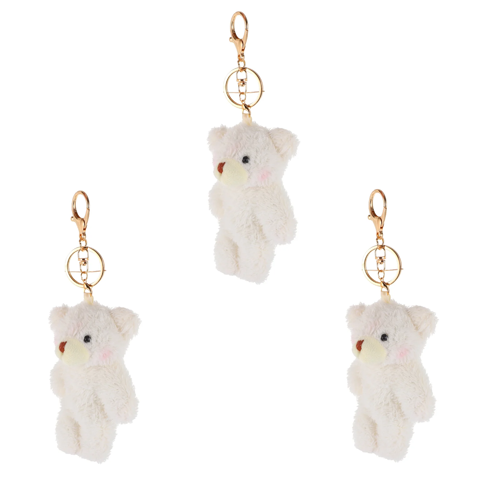 

3pcs Lovely Bear Keychain Decor Small Bear Pendant Unique Bear Keychain Pendants