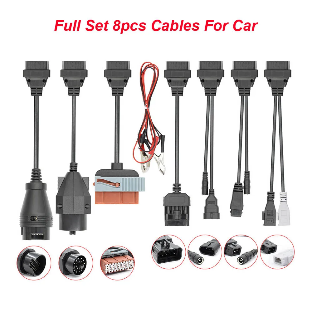 

Full Set 8PCS Car Cable Trolley Line OBD2 Transfer Cable Car Detection Line