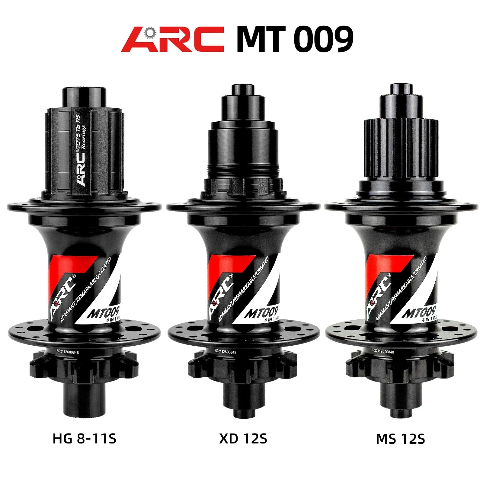 

ARC MT009 4 IN 1 Rear Hub,HG MS XD Freehub QR/THRU 11/12 Speed MTB Bike Hub,28/32/36 Holes 10/135 12/142 Mountain Bicycle Hubs