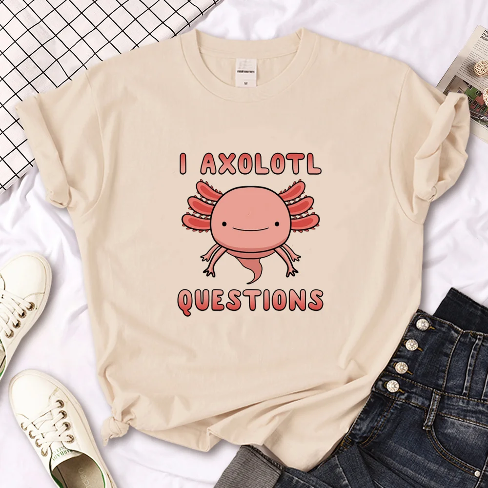 

Ajolote Axolotl top women manga summer graphic Tee female 2000s clothing