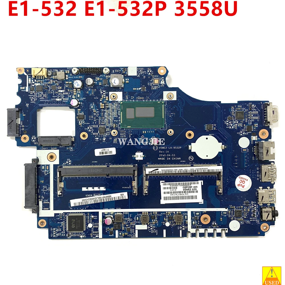 Used For Acer Aspire E1-572 E1-532 Laptop Motherboard With 3885U CPU V5WE2 LA-9532P NBMFM1100L 100% Working