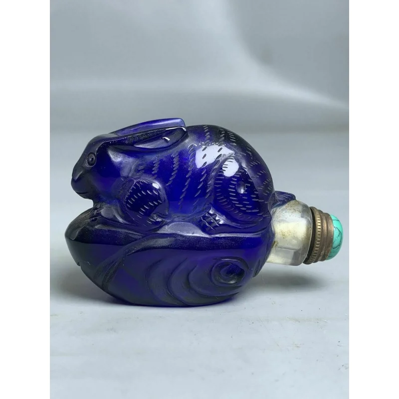 

Изысканная старинная китайская глазурь ручная работа кролик snuff bottle 8025