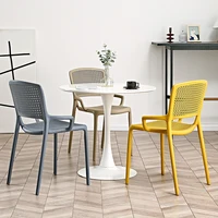 Rattan Comfortable Dining Chairs Modern White Minimalist Unique Dining Chairs Plastic Kitchen Chaises Salle Manger Furniture