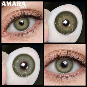 Цветные контактные линзы AMARA1 пара, натуральный вид, быстрая доставка, коричневые линзы для глаз, серые контактные зеленые линзы для глаз, синие линзы