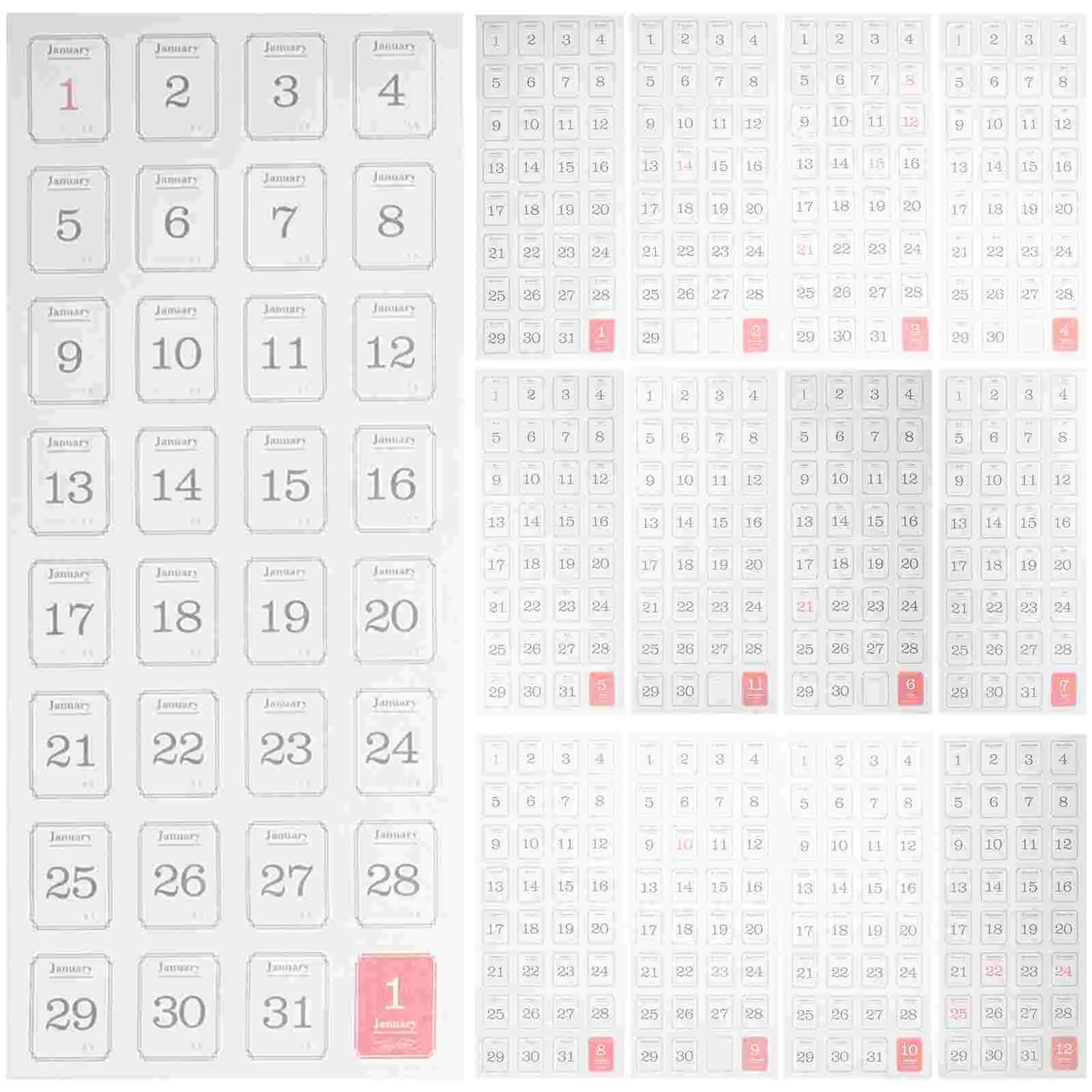 

Calendar Stickers Dividers Tabs Notebook Sticker Divider Adhesive Labels Binder Date Tablet Page Paper Notepad Colored