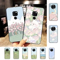 fashion cute cartoon bunny phone case for samsung a51 a30s a52 a71 a12 for huawei honor 10i for oppo vivo y11 cover